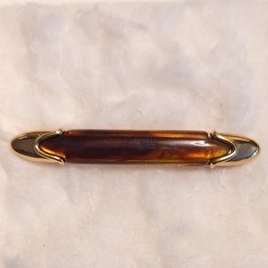 Monet Vintage Goldtone and Tortoise Shell Pin
